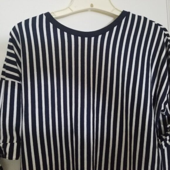 ASOS Navy Blue and White Striped Short Sleeved Dress Ladies Size 8 - Picture 5 of 7